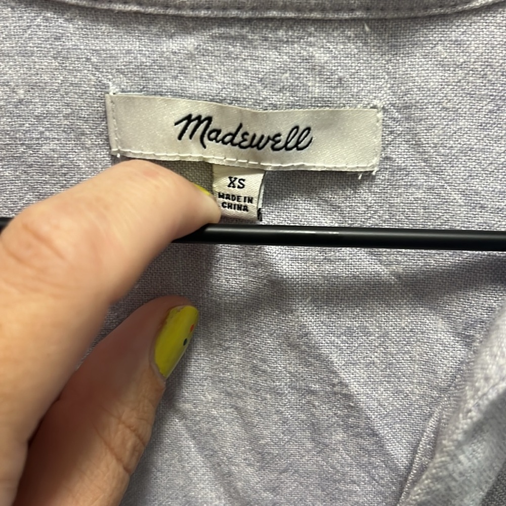Madewell Linen-Blend Swenson Popover Shirt in Distant Lavender size XS - Picture 4 of 8
